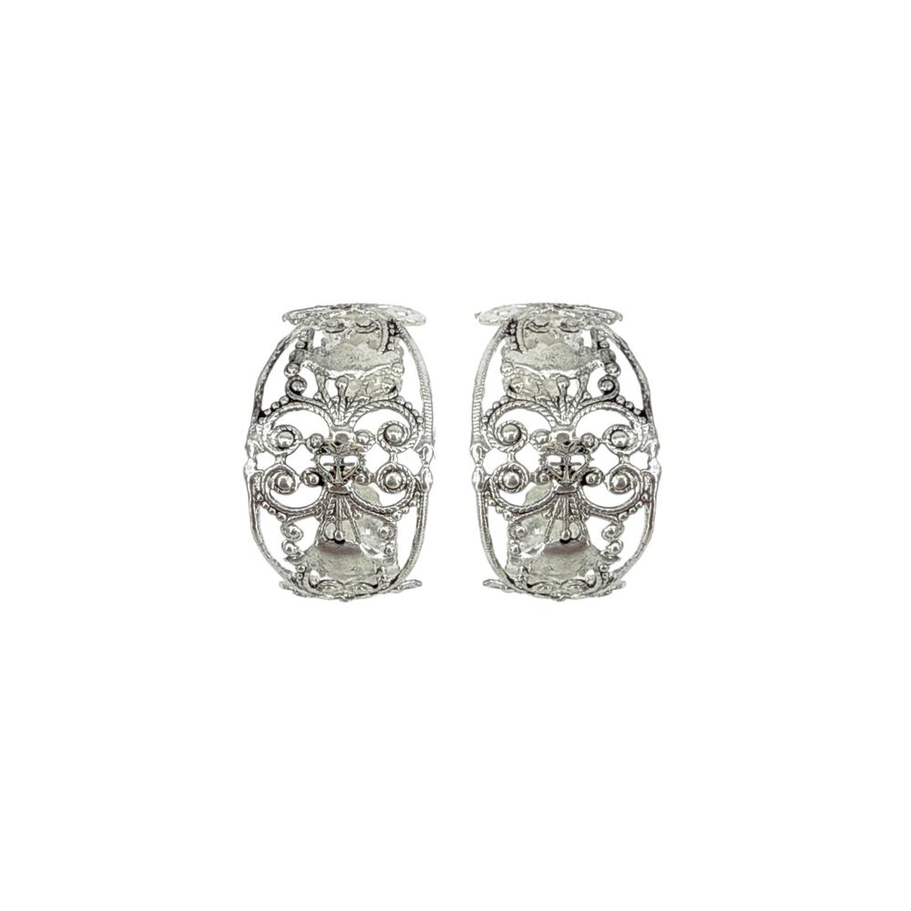 VIRGINS SAINTS & ANGELS VSA Antigua Wide Hoop Post Earrings in Silver